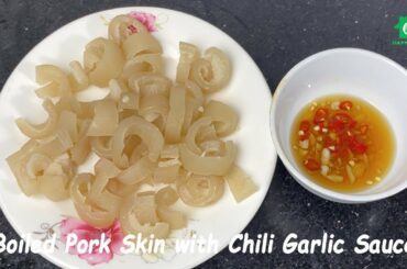 Homemade Delicious Boiled Pork Skin With Chili Garlic Sauce