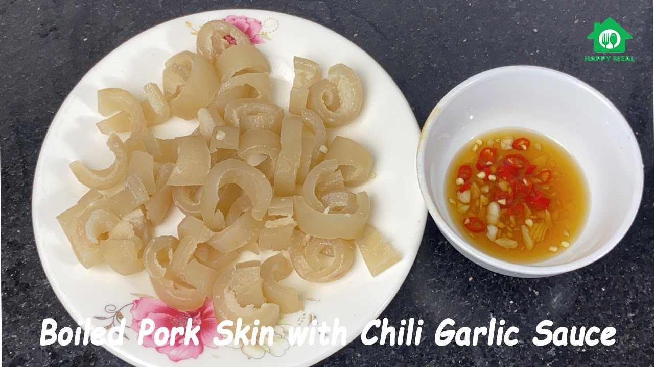 Homemade Delicious Boiled Pork Skin With Chili Garlic Sauce Chili Chili