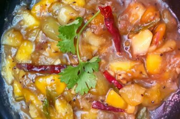 Mango Patchadi without Chili / Vegetarian / Vegan Recipe