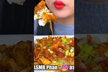 ASMR CHILI CHEESE FRIES LOADED with EXTRA CHEESE .