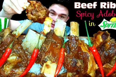 SPICY BEEF RIBS ADOBO SA SPRITE | MUKBANG ASMR | REAL MUKBANG | EATING SHOW