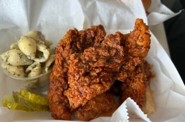 When the light hits the hot chicken just right