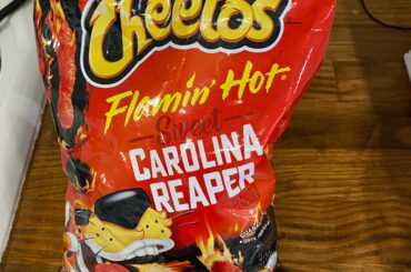 Sweet reaper Cheetos, mildly sweet with a good heat that builds.