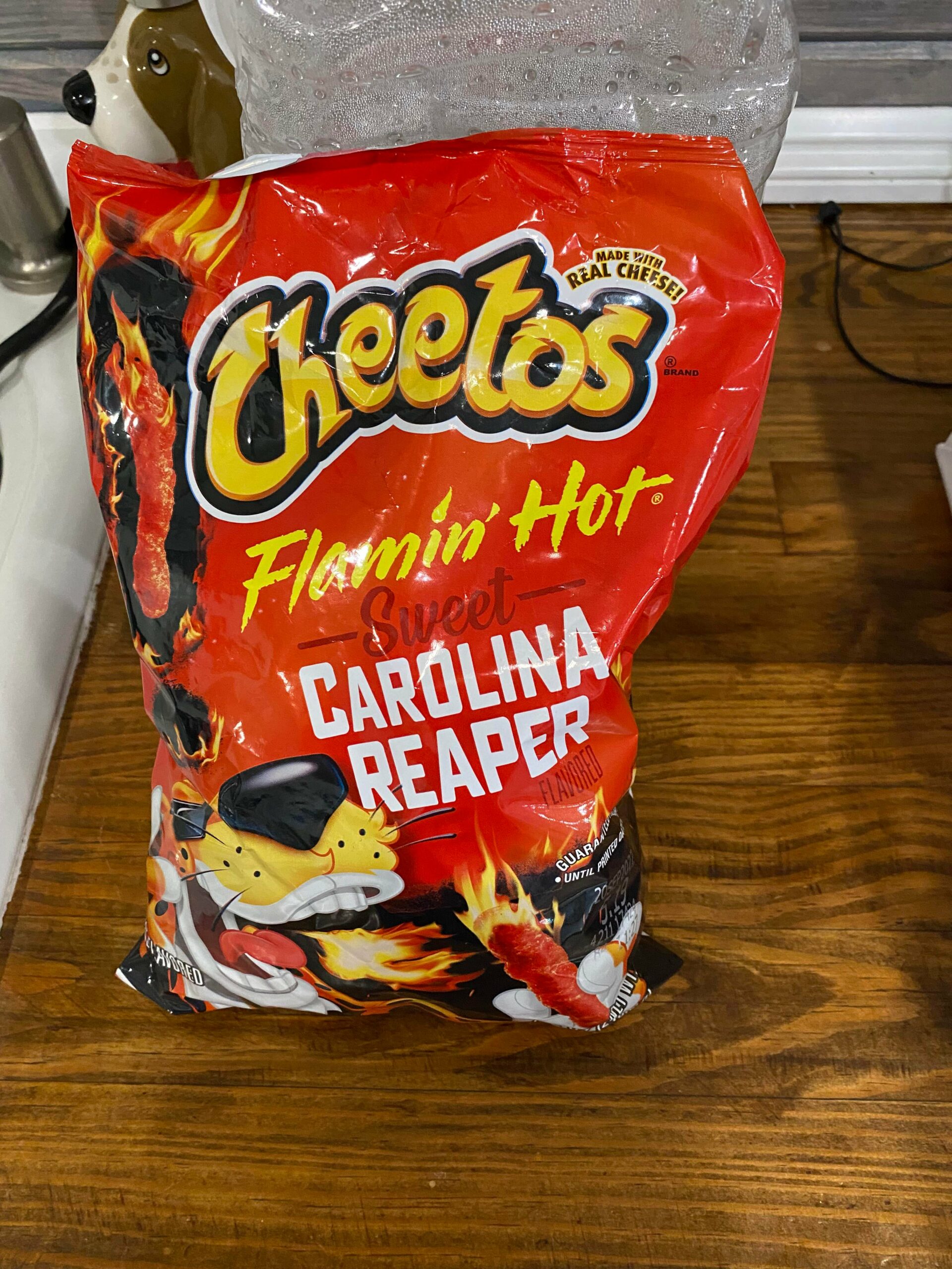 Sweet reaper Cheetos, mildly sweet with a good heat that builds