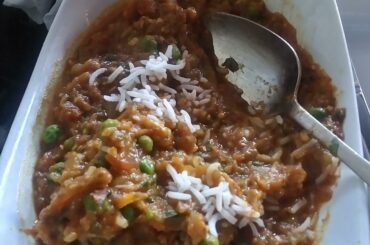 Eggplant bharta, offered spicy levels 1-5 and Indian level. Figured since I was at raw habanero level spice tolerance it would be no big deal. Boy was I wrong. Wiping my eyes and nose with my napkin.