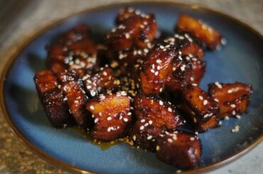 Pork Belly Burnt Ends, with an (Ghost Chilli) Asian Zing BBQ Sauce