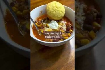 easy crockpot turkey chili | healthy recipe cook with me