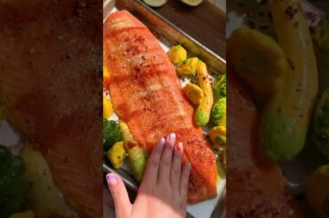Chili rubbed sheet pan steelhead trout - Easy Recipes For Dinner #shorts