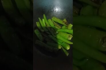 fry  long green chilli #youtubeshorts #shorts