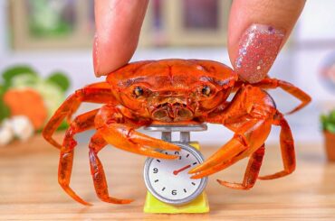 Satisfying Miniature Singaporean Chilli Crab Recipe | How To Cook Crab | Tiny Cooking Tutorial