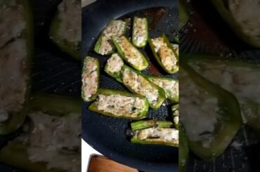 green chili pepper with minced fish and oyster sauce