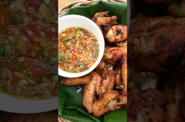 Fry chicken wing with chili sauce.#shorts