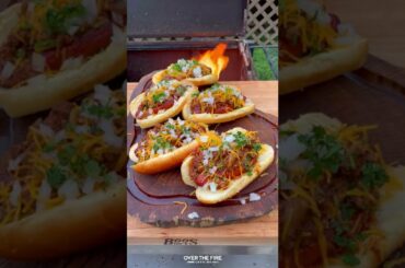 Chili Cheese Glizzburger Recipe | Over The Fire Cooking by Derek Wolf