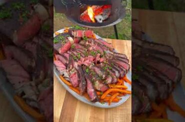 Coffee Crusted Ribeyes with Honey Chili Butter Recipe | Over The Fire Cooking by Derek Wolf