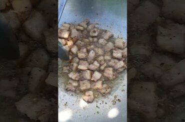 How to cook Pork belly with garlic pepper and chili recipe.#shorts