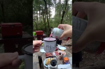 CAMPING MINI VLOG PART 1 | chili cheese dog, fire-roasted corn and mushrooms, korean bbq! #shorts