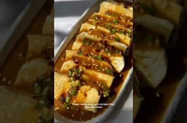 Pan fried tofu with chili miso sauce #shorts