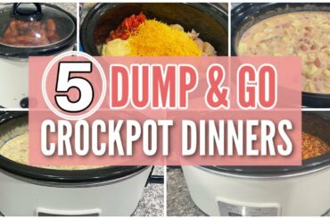 The BEST Dump & Go Slow Cooker Recipes | 5 Super EASY Slow Cooker Dinner Ideas