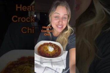 Easy & Healthy Crockpot chili ! tiktok janellerohner #shorts #food #foodie