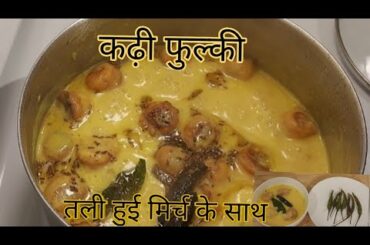 Kadhi fulki with fry chili recipe |Kadhi recipe |Northindian style kadhi fulki|besan ki kadhi recipe