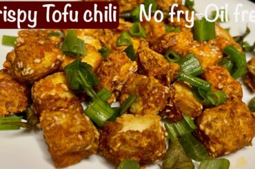 tofu chili recipe | crispy chili tofu | NO FRY-OIL FREE Tofu chili | Rupalis Recipe
