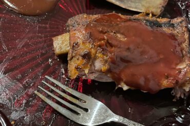 Fall off the bone ribs with ghost pepper bbq sauce.