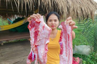 Yummy fried pork with  chili sauce my recipes cooking- sopheak lifestyle