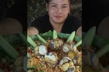 Yummy cooking baby egg ducks  with papaya and chili recipe simple   Vin Cooking Skills #shorts