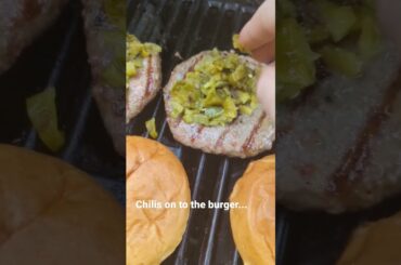 making hatch chili cheeseburgers in Michigan