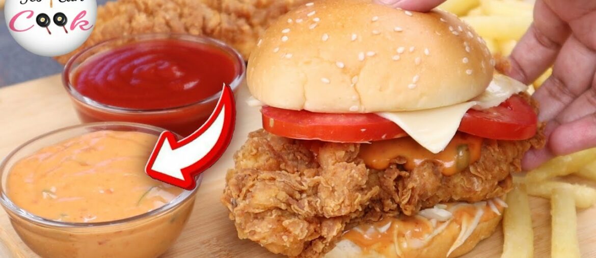 Crispy Burger & Burger Sauce Recipe by (YES I CAN COOK)