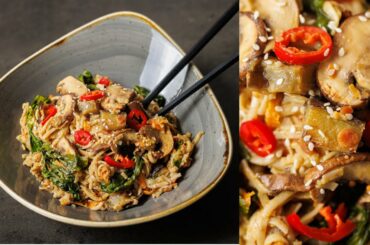 Easy Chili Peanut Aubergine Noodles | Plant based vegan recipe