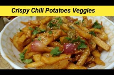 Crispy Chili Potatoes | Potato Veggies | Chilly Glazed Potato Recipe | by kitchen with adan