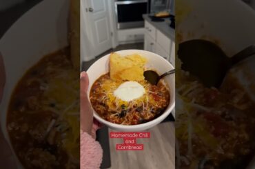 Homemade Chili and Cornbread #shorts