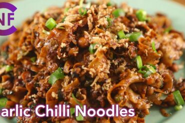 Garlic Chili Noodles! How To Cook Noodles Chinese Ways. Easy Noodle Recipe With Chickpeas