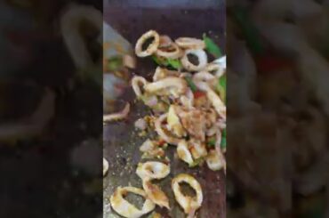 Cheap Delicious Fried Squid Okra | Chili Garlic Onions | Squid Lady Finger Recipe | Street Food