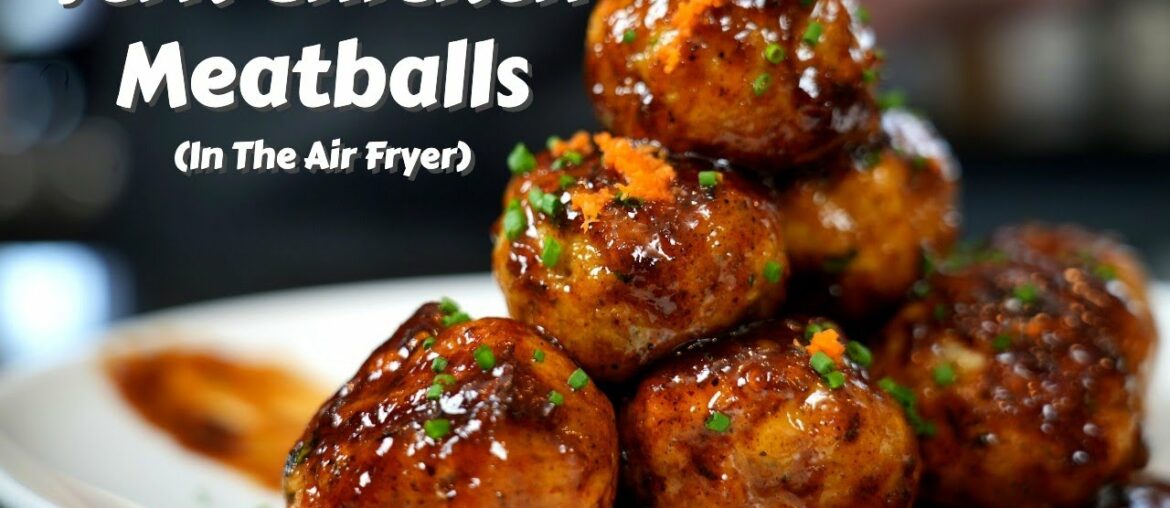 Jerk BBQ Chicken Meatballs in the Air Fryer | Quick & Easy Appetizer Recipe