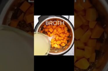 Ground Turkey butter squash soup recipe #reels #viral #asmr #howto