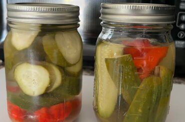 Homemade Ghost Pepper and Carolina Reaper pickles!