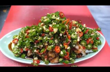 There’s SUPER crispy fried meat underneath all of those chiles