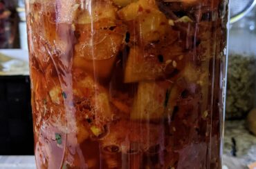 Watermelon rind kimchi