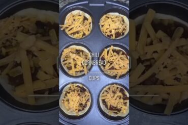 The best Chili recipe| cornbread cups| homemade cornbread #shorts