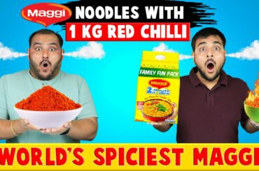 Trying Maggi Noodles With 1 KG Red Chilli Powder | Spicy Noodles Eating Challenge | Viwa Food World