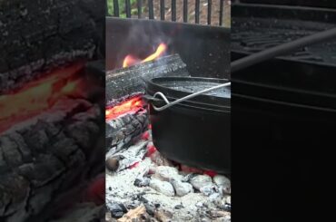 It’s outdoor cooking and Chili time on the lodge dutch oven