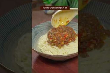 EASY HOT & SPICY BEEF PASTE RECIPE #shorts #recipe #cooking #chinesefood #beef #paste #noodles