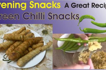 Evening Tea Time Snack Recipe | Snacks Time Recipe | Crispy Stuffed Green Chili Recipe | New Recipe