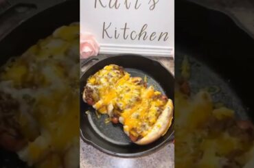 Turkey Chili Cheese Dogs: The best food ever! #Shorts #food #hotdog #chilicheese