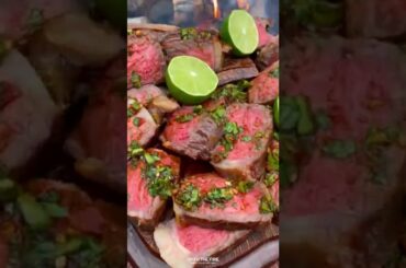 Grilled NY Strips with Garlic Chili Sauce Recipe | Over The Fire Cooking by Derek Wolf