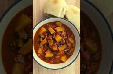 Easy Butternut Squash Turkey Chili Recipe #shorts #homecookin #butternut #butternutsquashchili