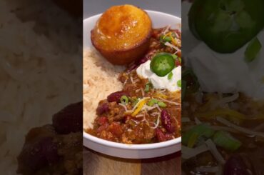 Chili & Jasmine Rice W/Honey Butter Cornbread