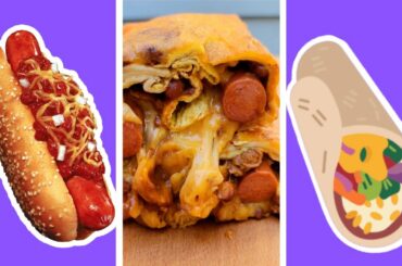 Chili Cheese Dog Omelette Burrito with a Cheese crust. ##food #cooking #chilidog #hotdog #burrito